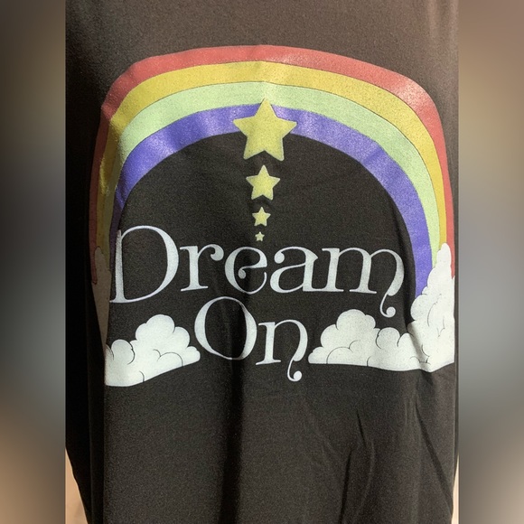 Lularoe Liv Dream On Rainbow Black Shirt - Picture 3 of 9